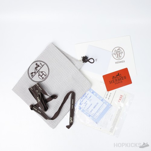 Hermes Oran Flat Sandal White Silk Print Lining (Premium Plus Batch)