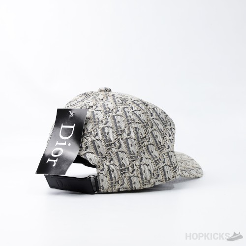 Dior Golden Monogram Logo Grey Cap