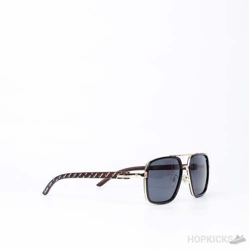 Cartier Men's Double-bar Metal Printed Frame Sunglasses