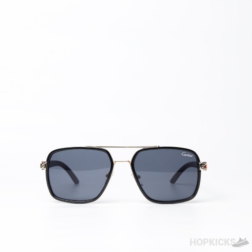 Cartier Men's Double-bar Metal Printed Frame Sunglasses