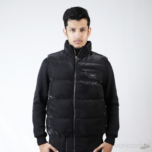 D&GG Sleeveless Black Puffer Jacket (Dot Perfect)