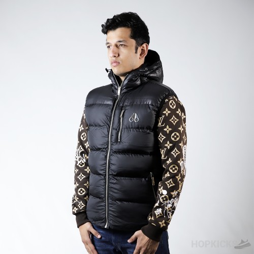 Moose Knuckles Logo Sleeveless Black Puffer Jacket (Dot Perfect)