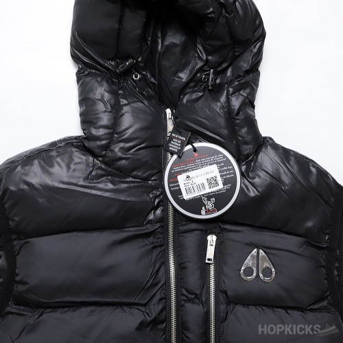 Moose Knuckles Logo Sleeveless Black Puffer Jacket (Dot Perfect)