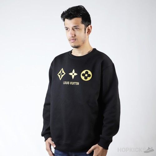 LV Front Monogram Black Sweatshirt (Dot Perfect)