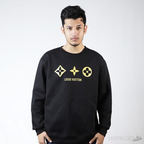 LV Front Monogram Black Sweatshirt (Dot Perfect)