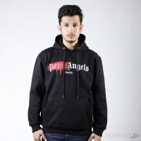 Palm Angels Logo-Print Drawstring Hoodie (Dot Perfect)