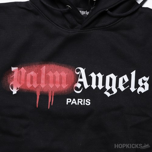 Palm Angels Logo-Print Drawstring Hoodie (Dot Perfect)