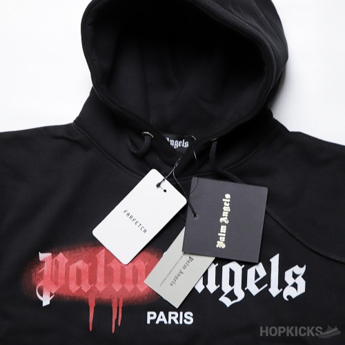 Palm Angels Logo-Print Drawstring Hoodie (Dot Perfect)