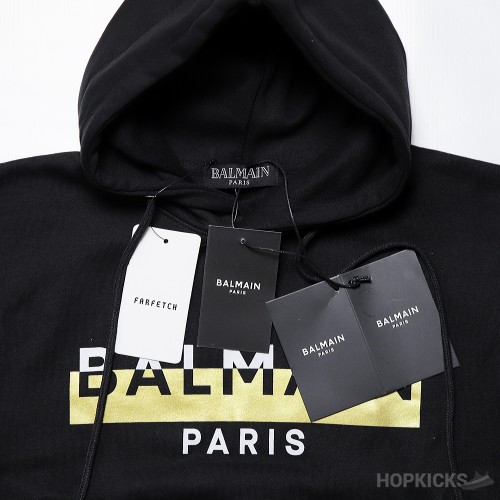 Balmain Foil Logo-Print Hooded Jacket (Dot Perfect)