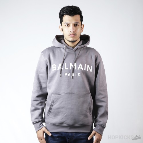 Balmain Logo-Print Drawstring Hoodie (Dot Perfect)