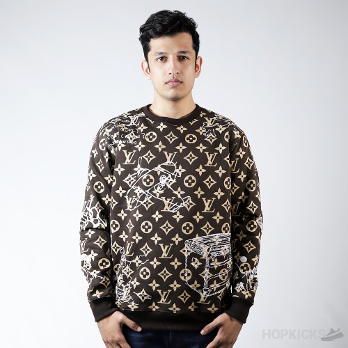 LV Monogram Embroidered Wool Crewneck (Dot Perfect)