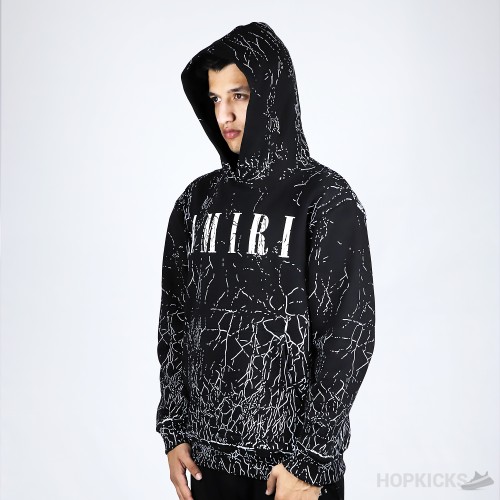 Amiri Cracked Logo-Print Hoodie