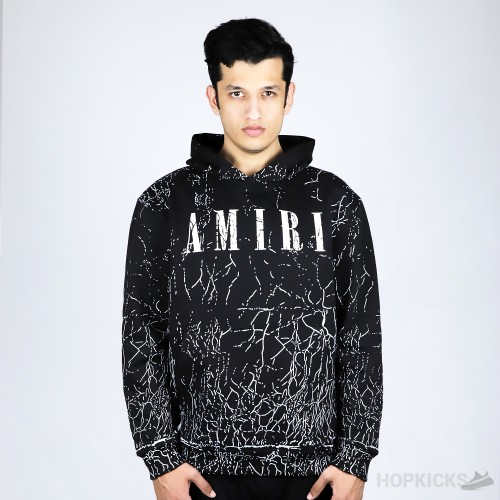 Amiri Cracked Logo-Print Hoodie