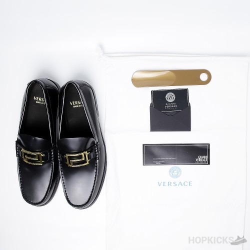 Versace Black Leather Metal Logo (Dot Perfect)