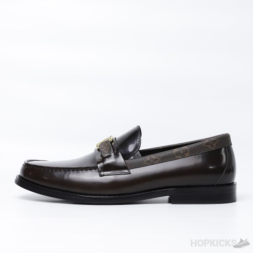 LV Major Side Monogram Brown Loafers (Dot Perfect)