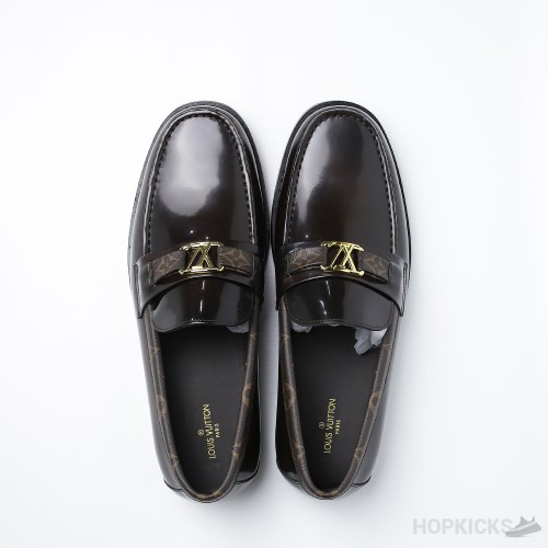 LV Major Side Monogram Brown Loafers (Dot Perfect)