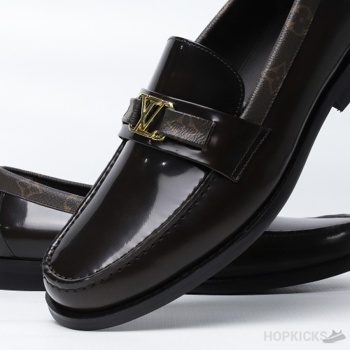 LV Major Side Monogram Brown Loafers (Dot Perfect)