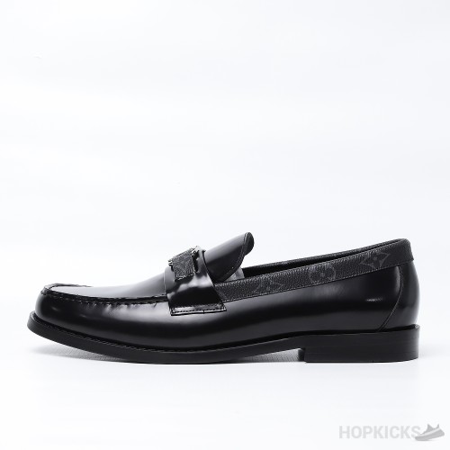 LV Major Side Monogram Black Loafers (Dot Perfect)