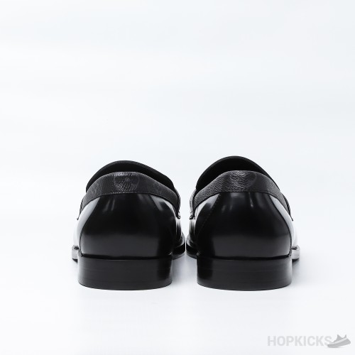 LV Major Side Monogram Black Loafers (Dot Perfect)