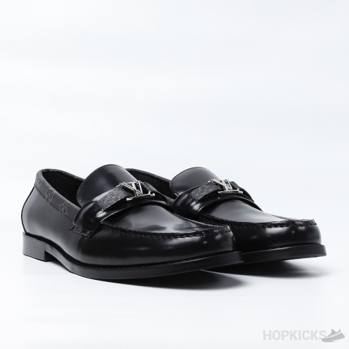 LV Major Side Monogram Black Loafers (Dot Perfect)