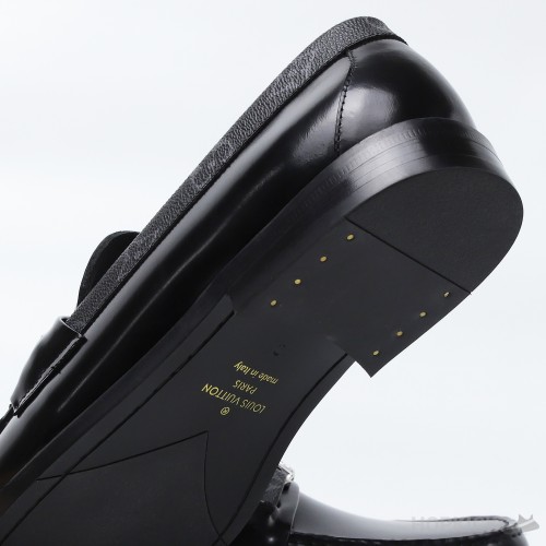 LV Major Side Monogram Black Loafers (Dot Perfect)