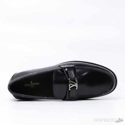 LV Major Side Monogram Black Loafers (Dot Perfect)