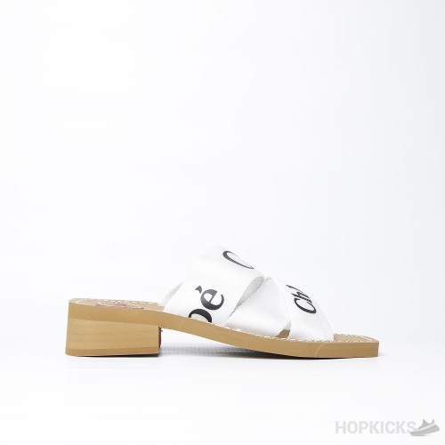 Chloe Chunky Heel White Strip (Premium Batch)