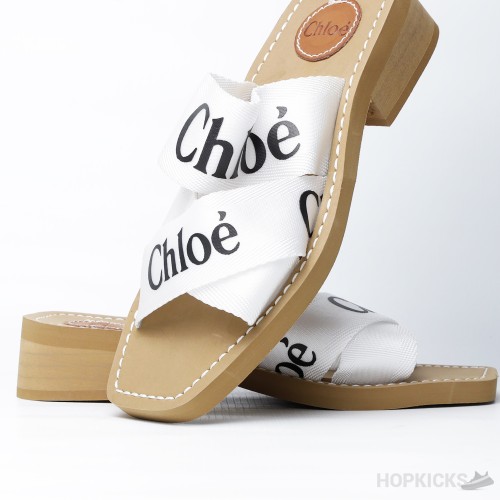 Chloe Chunky Heel White Strip (Premium Batch)