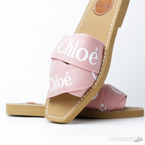 Chloe Chunky Heel Pink Strip (Premium Batch)