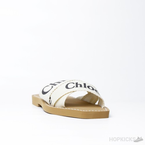 Chloe Ribbon Slipper White (Premium Batch)