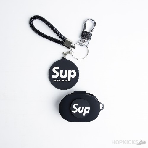 Supreme Earpods Pouch Red And Black Round keychain