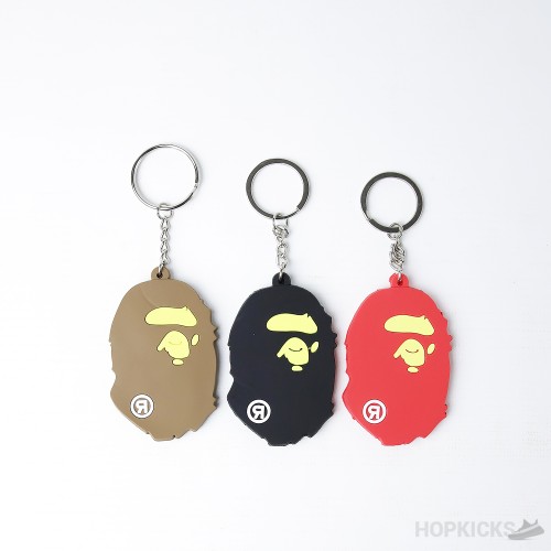 Bathing APE logo Red Black Brown Keychain