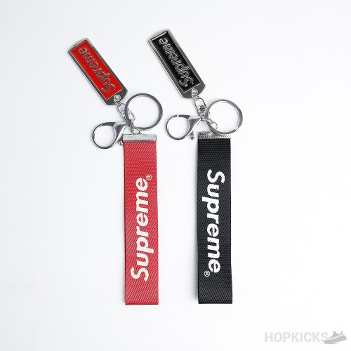 Brand New Iron Canvas Red Black Supreme Metal Keychain