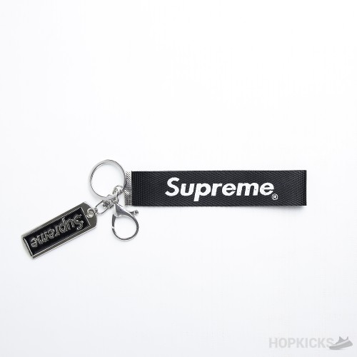 Brand New Iron Canvas Red Black Supreme Metal Keychain