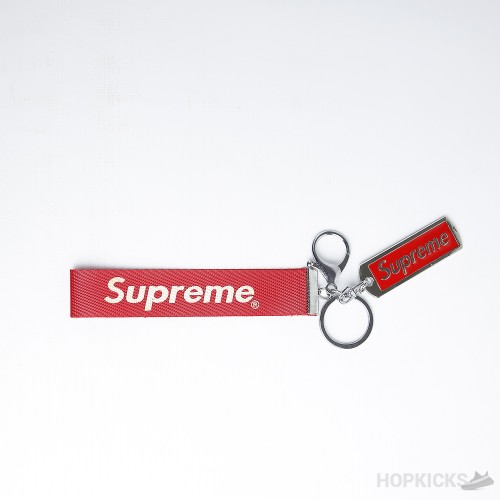 Brand New Iron Canvas Red Black Supreme Metal Keychain