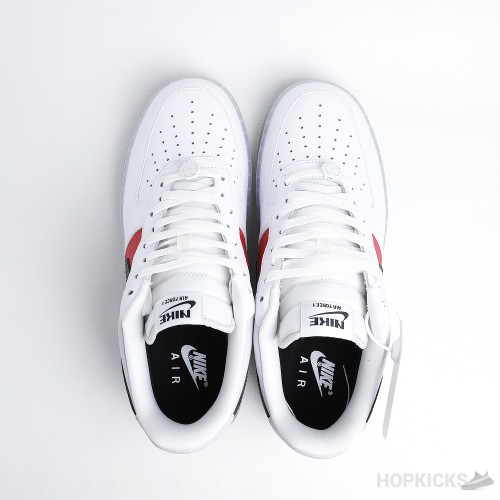 Nike Air Force 1 Low White Red Black (Icy Soles) (Dot Perfect)