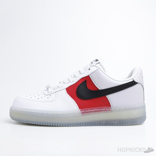 Nike Air Force 1 Low White Red Black (Icy Soles) (Dot Perfect)