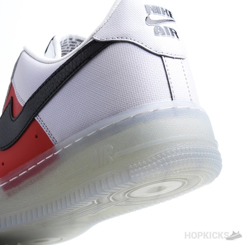 Nike Air Force 1 Low White Red Black (Icy Soles) (Dot Perfect)