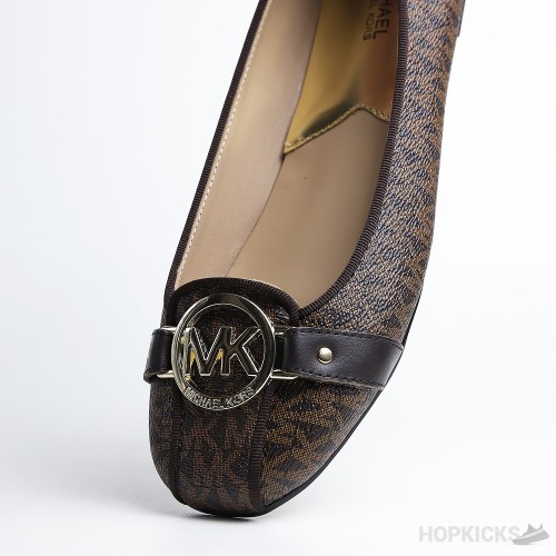 Michael Kors Lillie Moccasin Flats Brown (Dot Perfect)