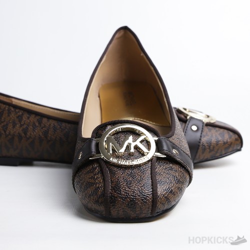 Michael Kors Lillie Moccasin Flats Brown (Dot Perfect)