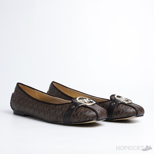 Michael Kors Lillie Moccasin Flats Brown (Dot Perfect)