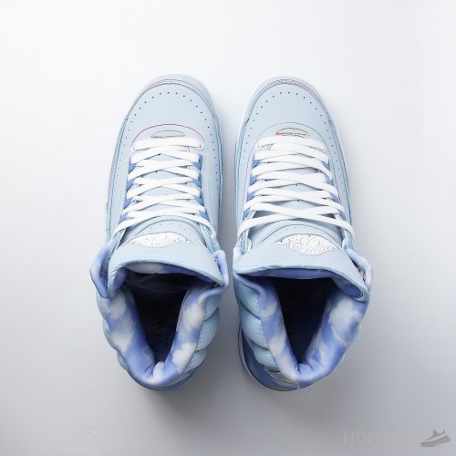J Balvin x Air Jordan 2 Retro Celestine Blue White Multi-Color (Dot Perfect)
