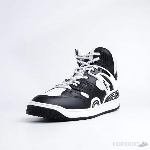 Gucci Basket High Top Black And White Demetra Sneakers (Dot Perfect)