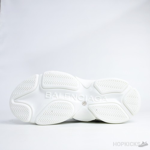 Bale*ciaga Allover Logo Triple S White Sneakers (Dot Perfect)