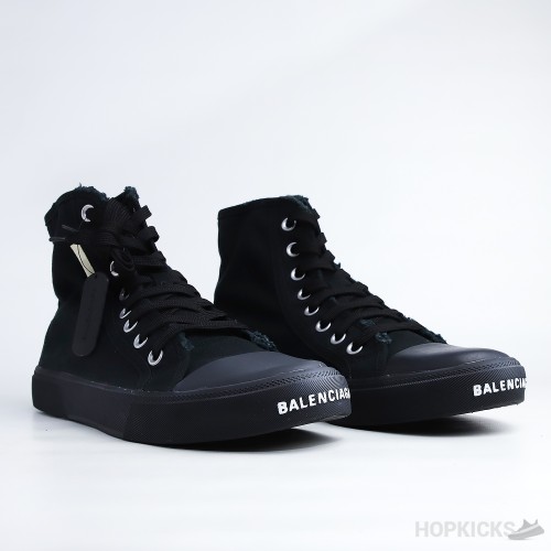 Bale*ciaga Paris High Top Destroyed Cotton And Black Rubber (Premium Plus Batch)