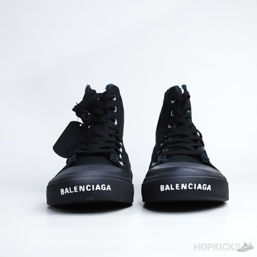 Bale*ciaga Paris High Top Destroyed Cotton And Black Rubber (Premium Plus Batch)