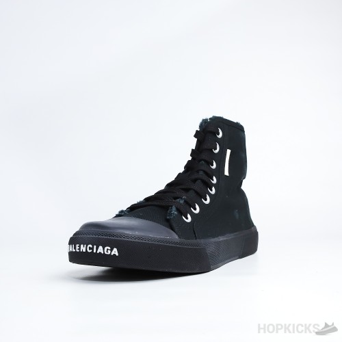 Bale*ciaga Paris High Top Destroyed Cotton And Black Rubber (Premium Plus Batch)