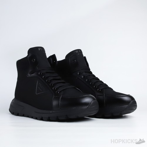 Prada PRAX 01 Re-Nylon And Brushed Leather Sneakers (Dot Perfect)