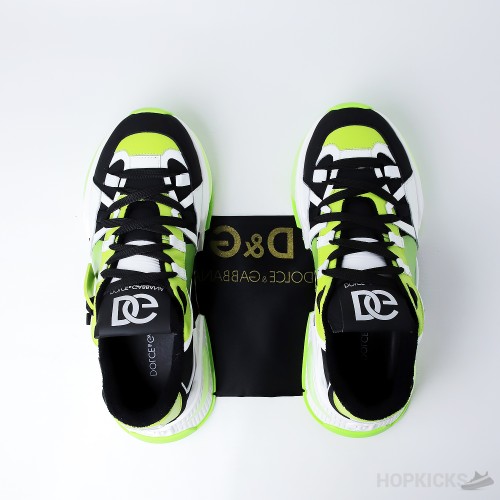 D&GG Mixed Material Air Master Green Sneakers (Premium Plus Batch)