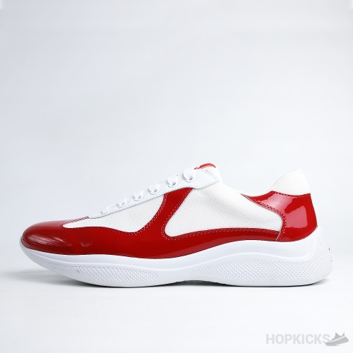 Prada America's Cup Ruby Red White Sneakers (Dot Perfect)